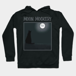 Mouse in the Moon Mocks Cat Sitting on a Fence - cute cat cartoon Hoodie